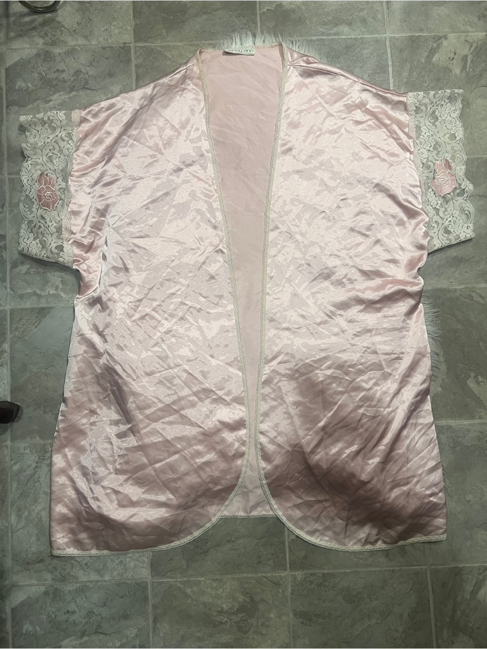 Silky Pink Lace Trim Robe - Women Intimates & Sleepwear